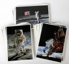 1980s Buzz Aldrin signed NASA color lunar surface photocards