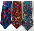 1990s lunar rock sample design on men's ties, one signed Buzz Aldrin