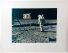 1980s, Buzz Aldrin signed matted color photos & lithos