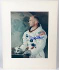 1980s, Buzz Aldrin signed matted color photos (x4)