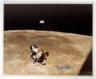 1980s, Buzz Aldrin signed oversized lithos (x2)