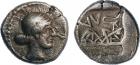 Thessaly, Larissa (c.479-460 BC), Silver Obol, 0.80g, 11h. Head of the nymph Larissa facing right. Rev. Sandal of the he