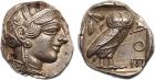 Attica, Athens. Silver Tetradrachm (17.1 g), ca. 454-404 BC EF