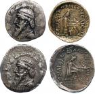 Mithradates I (164-132 BC), Silver Drachms (2), 3.38g, 12h, 4.07g, 12h.