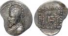 Orodes I (80-75 BC), Altered Silver Drachm, 4.12g, 12h.