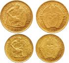 Republic. Gold 5-Pesos, 1919, 7.96g. 2½-Pesos, 1913, 3.93g.