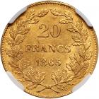 Belgium. 20 Francs, 1865 - 2