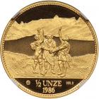 Switzerland. ½ Unze, 1986 - 2