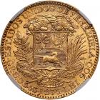 Venezuela. 5 Venezolanos (25 Bolivares), 1875 - 2