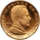 Monaco. Essai ½ Franc struck in Gold, 1965