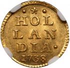 Netherlands: Holland. 1 Stuiver struck in Gold, 1738 - 2