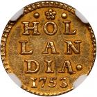 Netherlands: Holland. 1 Stuiver struck in Gold, 1753 - 2