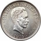 Cuba. Platinum 20 Pesos, 1915 Choice Brilliant Unc