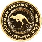 Australia. 25th Anniversary Kangaroo Gold Set: 100, 50, 25, 15, and 5 Dollars, 2014