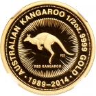 Australia. 25th Anniversary Kangaroo Gold Set: 100, 50, 25, 15, and 5 Dollars, 2014 - 2