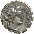 C. Marius C.f. Capito. Silver Denarius (3.9 g), 81 BC