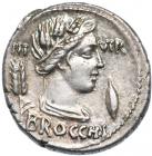 L. Furius Cn.f. Brocchus. Silver Denarius (3.7 g), 63 BC