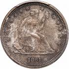 1861 Liberty Seated 25C PCGS MS64