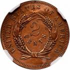 1863 Pattern Two Cents. Bronze, Plain Edge. Judd-305. Pollock-370. Rarity 4 - 2