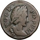 1760 Voce Populi Halfpenny Nelson-11 Rarity-4 Doubled P Below Bust F12