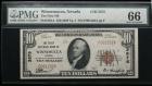 1929, $10 National Bank Note. The First NB, Winnemucca, NV, Ch#3575. PMG Gem Uncirculated 66