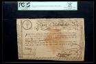 June 1, 1779 £15 Massachusetts Bay Treasury Certificate. PCGS Very Fine 25 Apparent