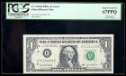 2003-A $1 Federal Reserve Note. Mismatched Serial Numbers Error. PCGS Superb Gem New 67PPQ