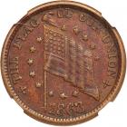 1863 Civil War Token. F-207/409a, Rarity 1, The Flag of Our Union