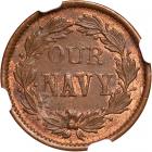 (1861-65) Civil War Token. F-350/337a, Rarity 2, Our Navy - Crossed Cannons - 2