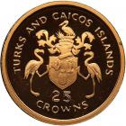 Turks & Caicos. 25 Crowns, 1977