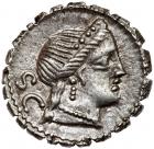 C. Naevius Balbus. Silver Denarius Serratus (3.9 g), 79 BC EF