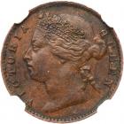 Straits Settlements. 1/4 Cent, 1884 AU53 BR