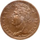 French Colonies. 10 Centimes, 1828-A PCGS MS63 BR