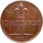 Italian States: Naples. 10 Tornesi, 1859 NGC MS64 BR - 2