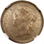 Hong Kong. 5 Cents, 1872/68-H NGC MS65