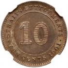 Straits Settlements. 10 Cents, 1901 NGC MS63 - 2