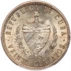 Cuba. 20 Centavos, 1915 PCGS MS64