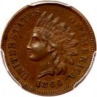 1864 Indian Head 1C. Bronze, with L PCGS AU58 BR