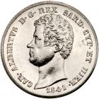 Italian States: Sardinia. Platinum 20 Lire, 1841-P Choice Brilliant Unc