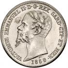 Italian States: Sardinia. Platinum 20 Lire, 1858-P Choice Brilliant Unc