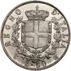 Italy. Platinum 50 Lire, 1864-T BN Choice Brilliant Unc - 2