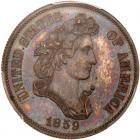 1859 Pattern Half Dollar. Copper, Reeded Edge. Judd-240. Pollock-296. Rarity 5