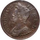 Great Britain. 1/2 Penny, 1738 NGC AU50 BR