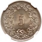 Switzerland. 5 Rappen, 1879-B NGC MS66 - 2