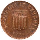 Liberia. Pattern Cent, 1889 PCGS MS64 RB