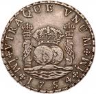 Peru. 8 Reales, 1754-JD (Lima) EF