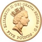 Great Britain. 5 Pounds, 1990 Choice Brilliant Proof