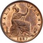 Great Britain. Halfpenny, 1887 NGC MS64 RB - 2