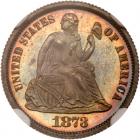 1873 Liberty Seated 10C. No Arrows, Closed 3 NGC Proof 67