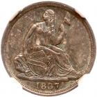 1837 Liberty Seated H10C. No Stars, Sm Date NGC MS65